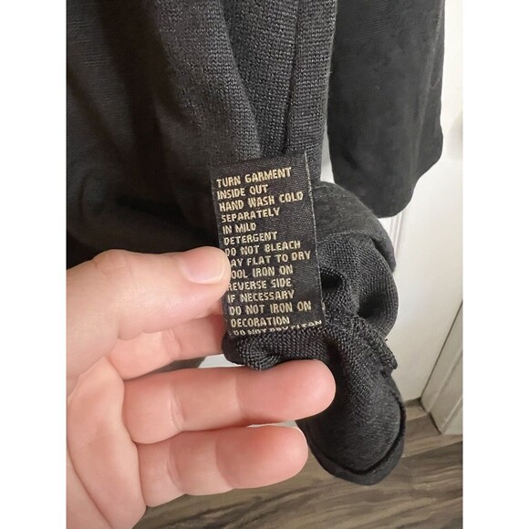 DG2 Diane Gilman Black With Rhinestone Accent Long Sleeve Top Size Large NWT - Picture 11 of 11